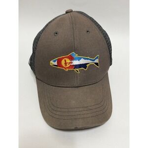 REP YOUR WATER Colorado Flag Fishing SnapBack Trucker Cap Hat Mesh Back Trout